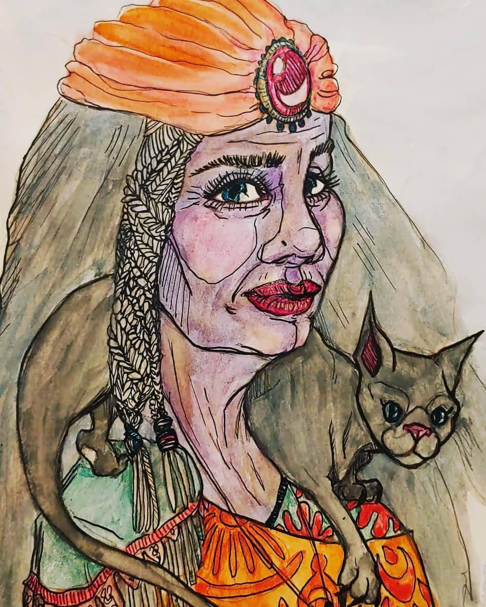 watercolor and ink with photo reference