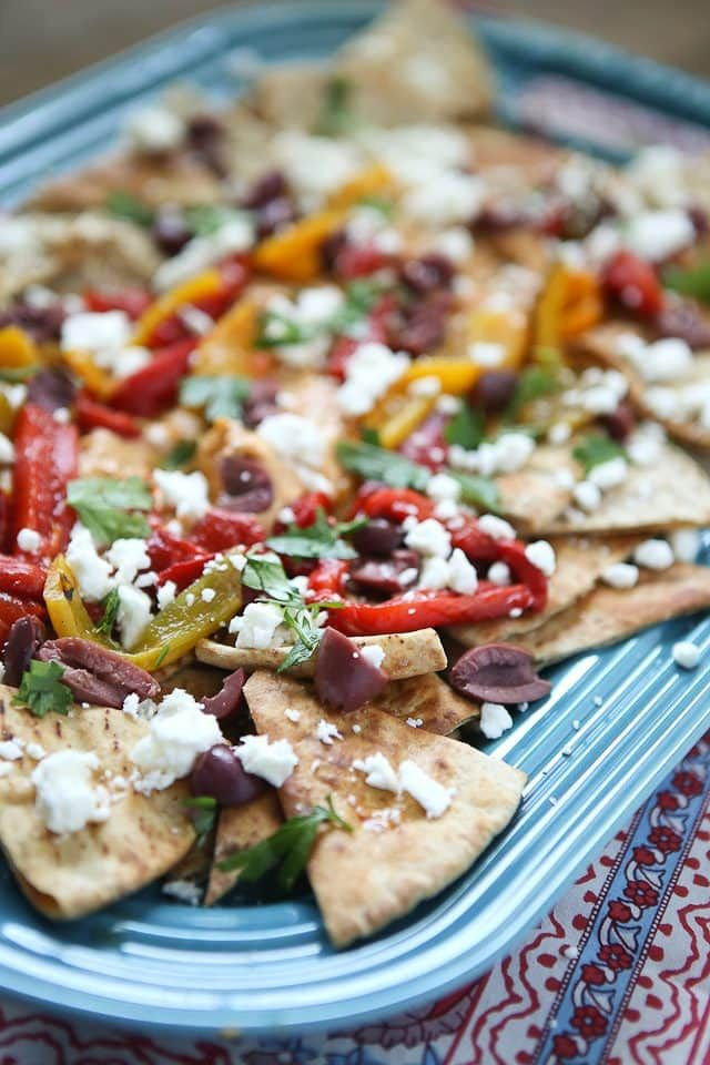 Mediterranean Nachos -Vegan