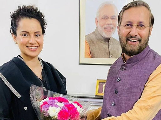 Kangana Ranaut meets Prakash Javadekar, discusses discrimination against outsiders in Bollywood.
