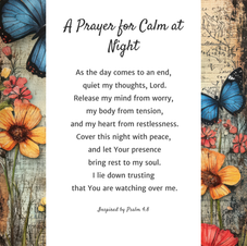 A Prayer for Calm At Night