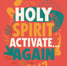 Holy Spirit Activate Again Printable Wall Art Set of 4, Funny Christian Faith Quote, Bold Colorful Christian Home Decor
