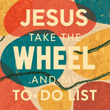 Jesus Take the Wheel Wall Art Set of 4, Christian Scripture Prints, Colorful Faith Decor, Modern Bible Verse Wall Art