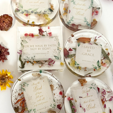 Bible Verse Gift | Pressed Flower Resin Coasters | Dried Flowers | Aesthetic Drink Coasters | Home Decor Gift | Christian Gift