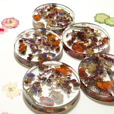 Table Top Coasters Gift, Dried Flower Resin Coasters, Home Decor, Aesthetic Drink Coasters, Tea Gift, Coffee, House Warming, Gift for Women