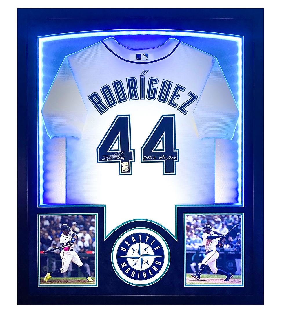 Thumbnail: Julio Rodriguez Framed Jersey Seattle Mariners LED Signed Autographed Inscribed