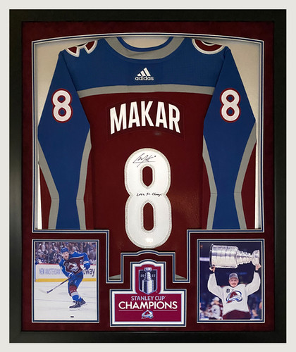 Cale Makar Autographed Framed Jersey Colorado Avalanche LED Signed