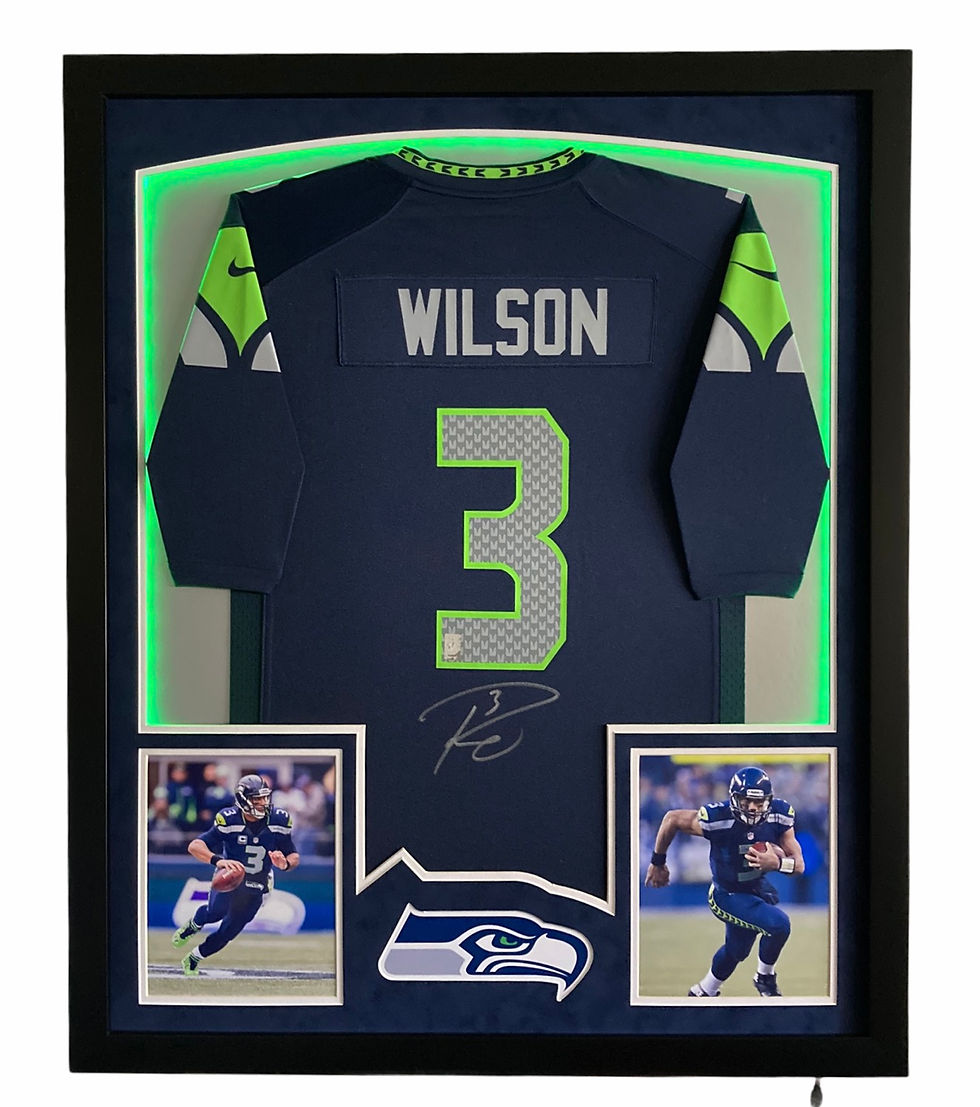 Thumbnail: Russell Wilson LED Autographed Framed Jersey