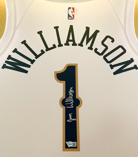 Zion Williamson Autographed Framed Jersey LED Pelicans Fanatics