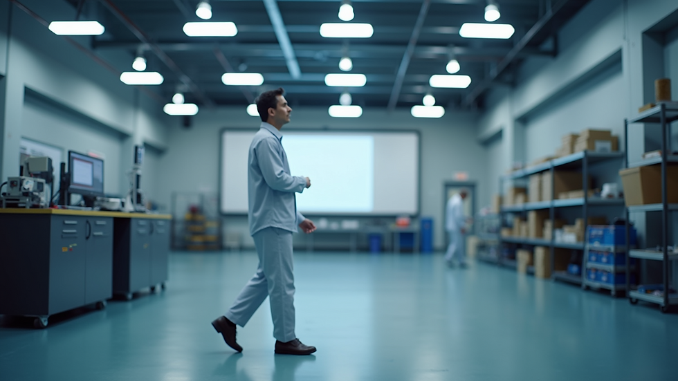 Eye-level view of a modern training center for manufacturing and metrology