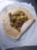 CURRY GOAT (Bones-in-meat) ROTI