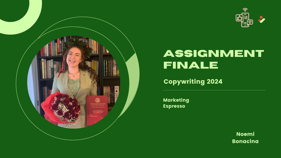 Assigment Corso Marketing Espresso di Copywriting