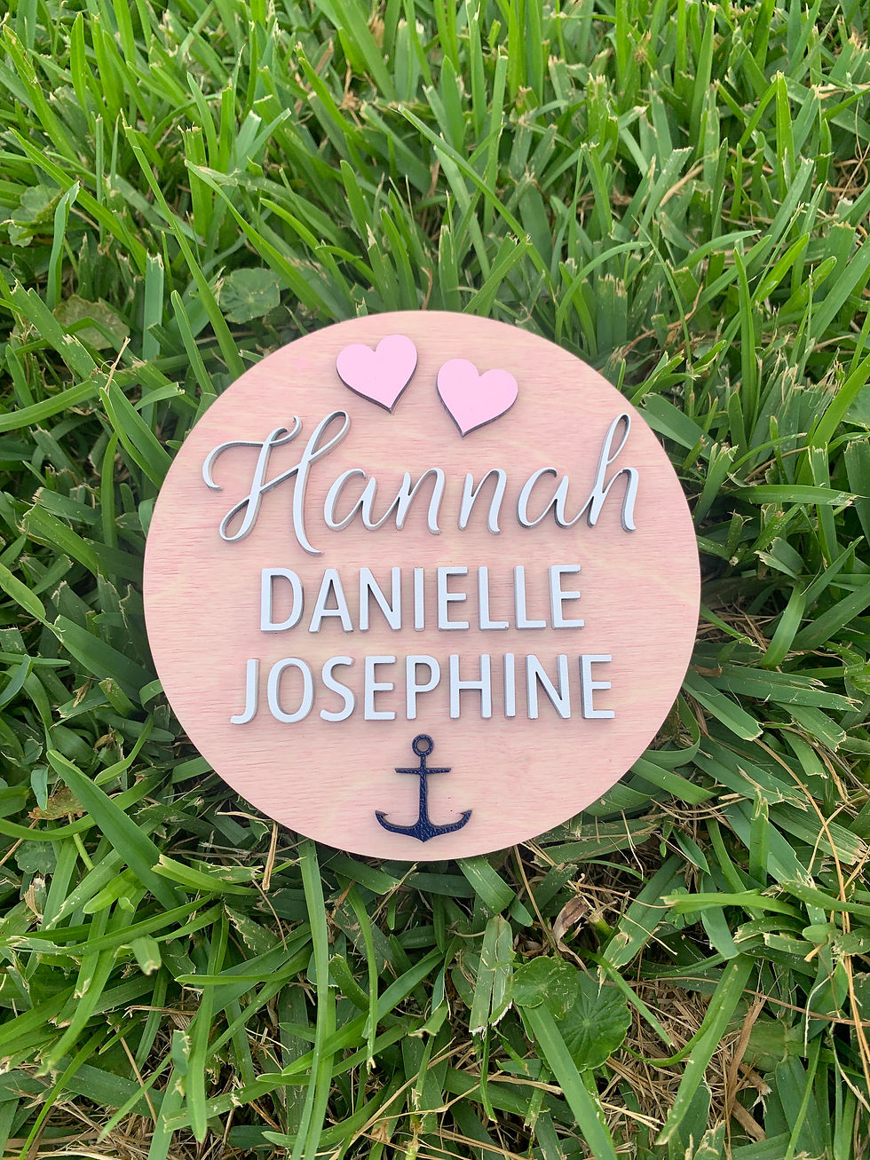 Thumbnail: Wooden Birth Announcement (Color/Layered)