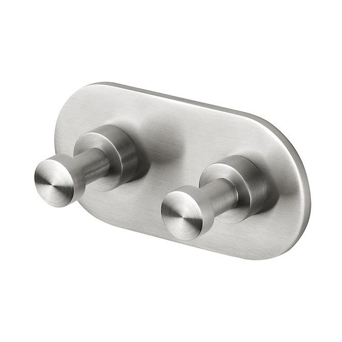 Miniatura: NEMOX Gancio doppio appendi accappatoio con placca estetica in metallo