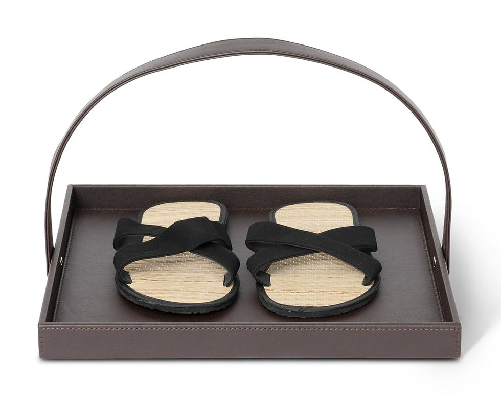 Miniatura: FLORES Vassoio portaciabatte e salviette con manico