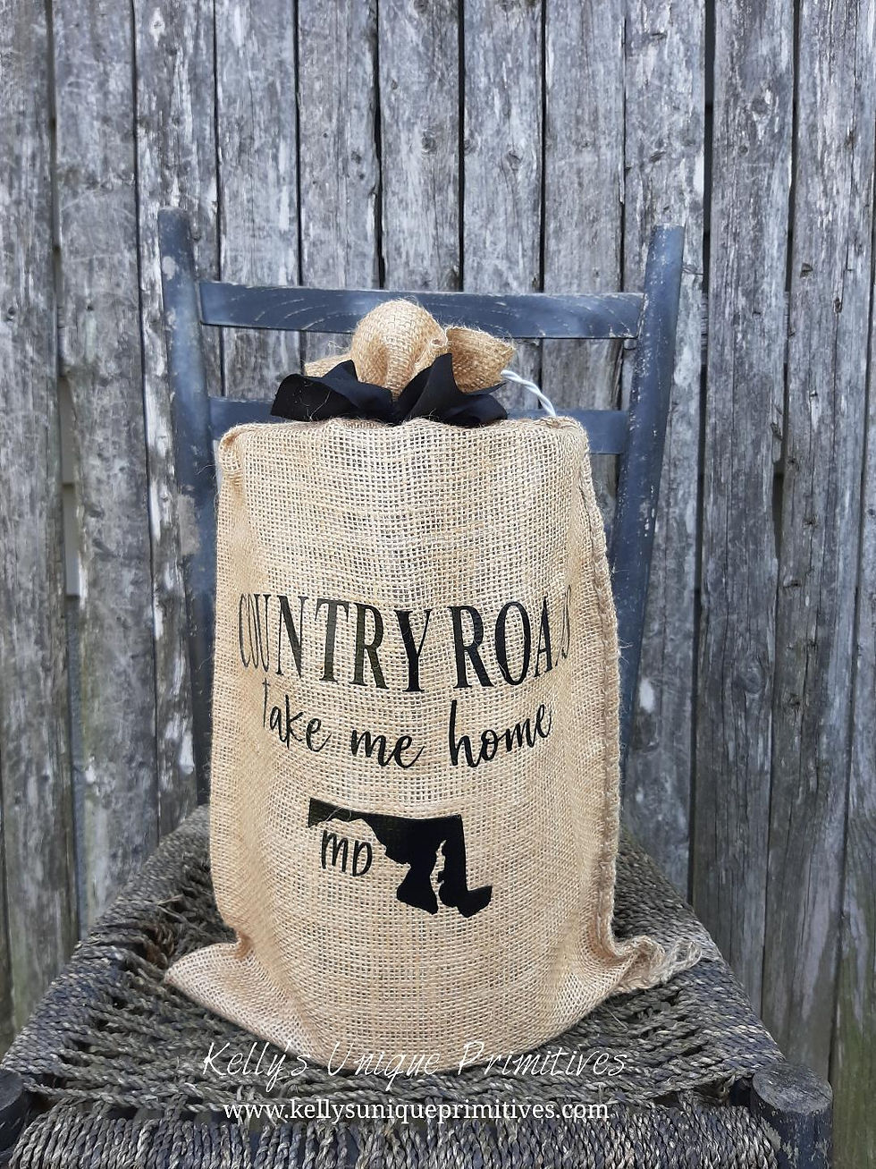Thumbnail: Country Roads State Burlap Bag