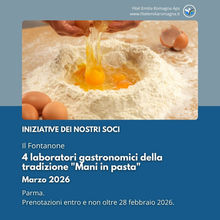 Il Fontanone: marzo 2026 partono 4 laboratori gastronomici della tradizione "Mani in pasta"