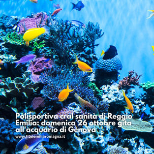 Polisportiva cral sanità di Reggio Emilia: domenica 26 ottobre gita all'acquario di Genova