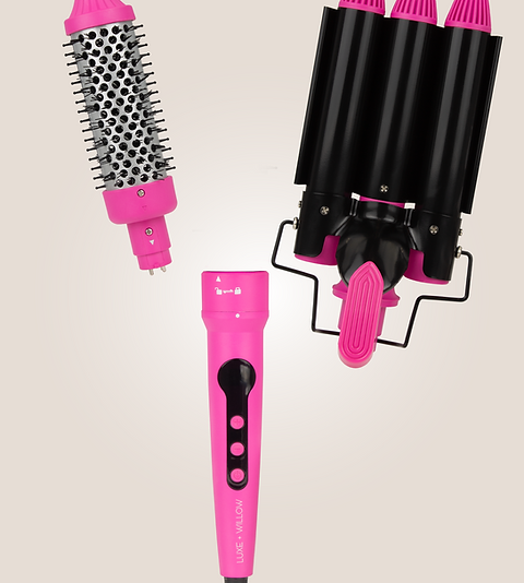 2-in-1 Thermal Brush & Triple Barrel Waver Set | Luxe + Willow