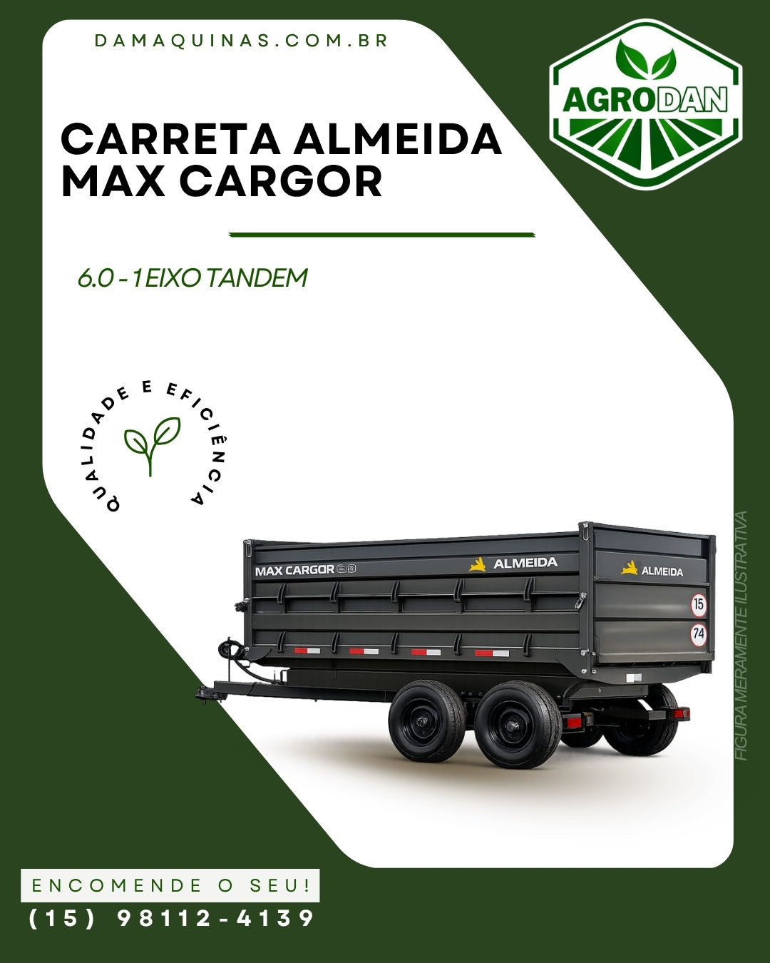 CARRETA ALMEIDA MAX CARGOR 6.0 - 1 EIXO TANDEM (NOVA)