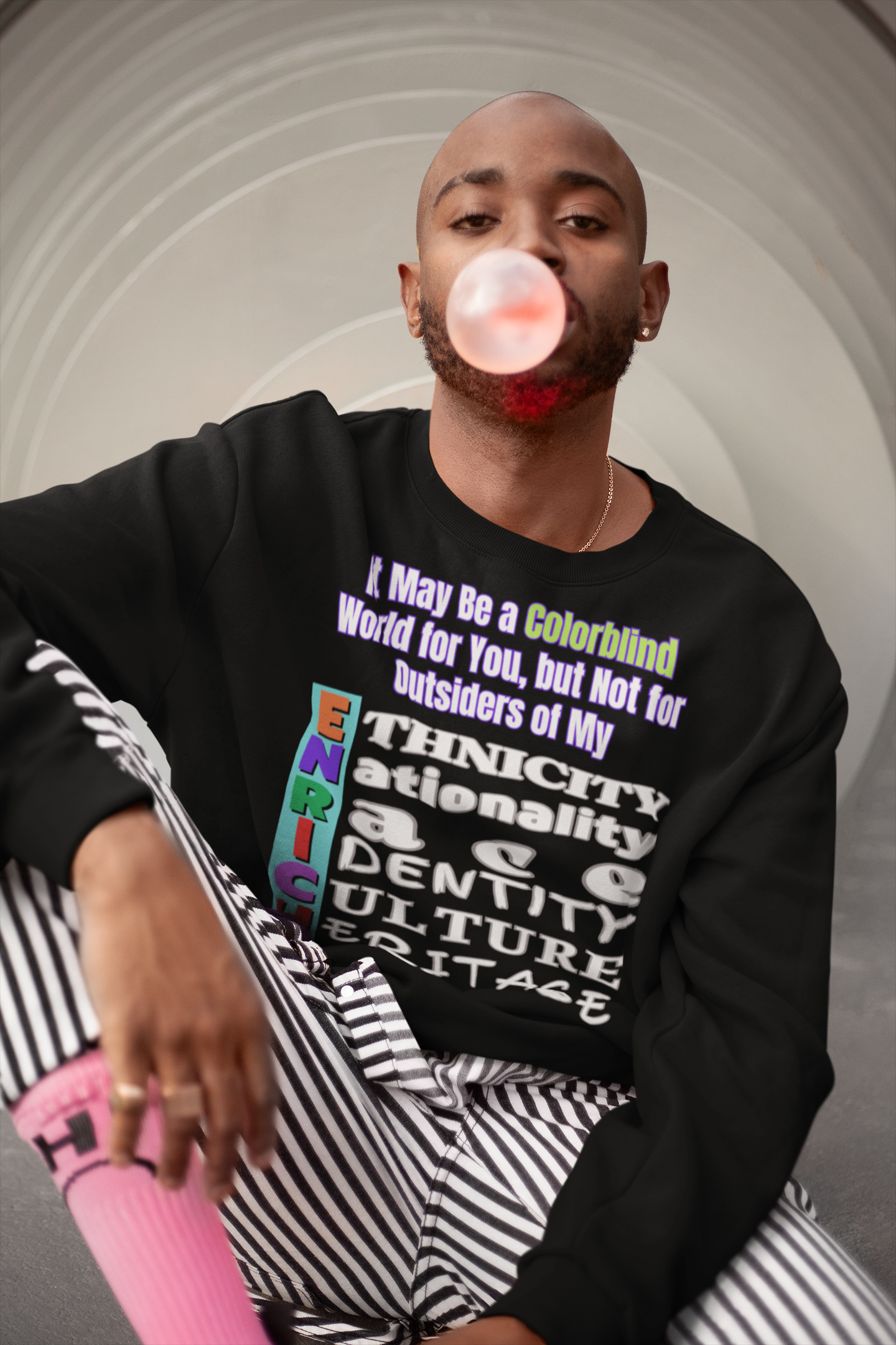 Unisex Sweatshirt, Not a Colorblind World, Culturally Conscious Fashion... 