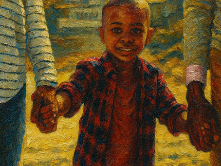 Abstract painting with warm earth tones representing the complex emotional landscape of co-parenting and the journey toward finding solid ground