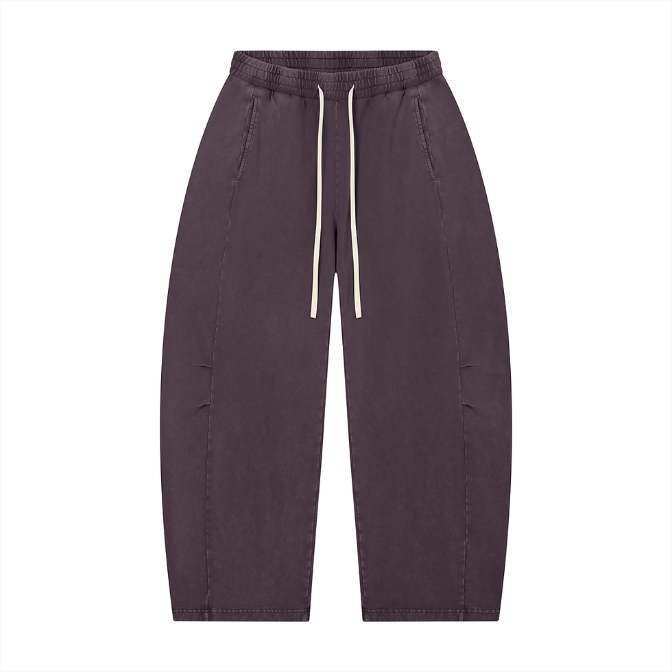Thumbnail: Unisex Mineral Wash Barrel Leg Pants