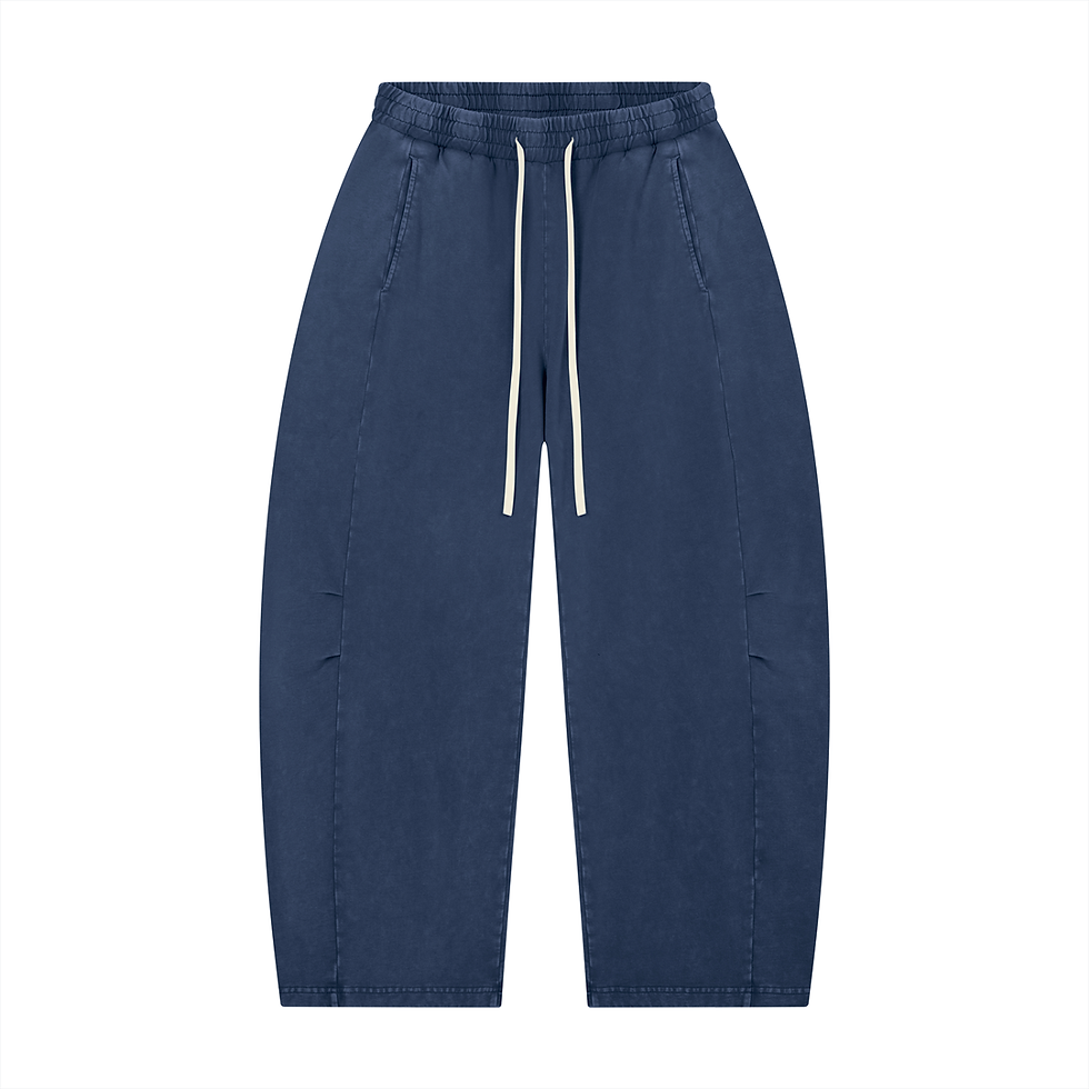 Thumbnail: Unisex Mineral Wash Barrel Leg Pants