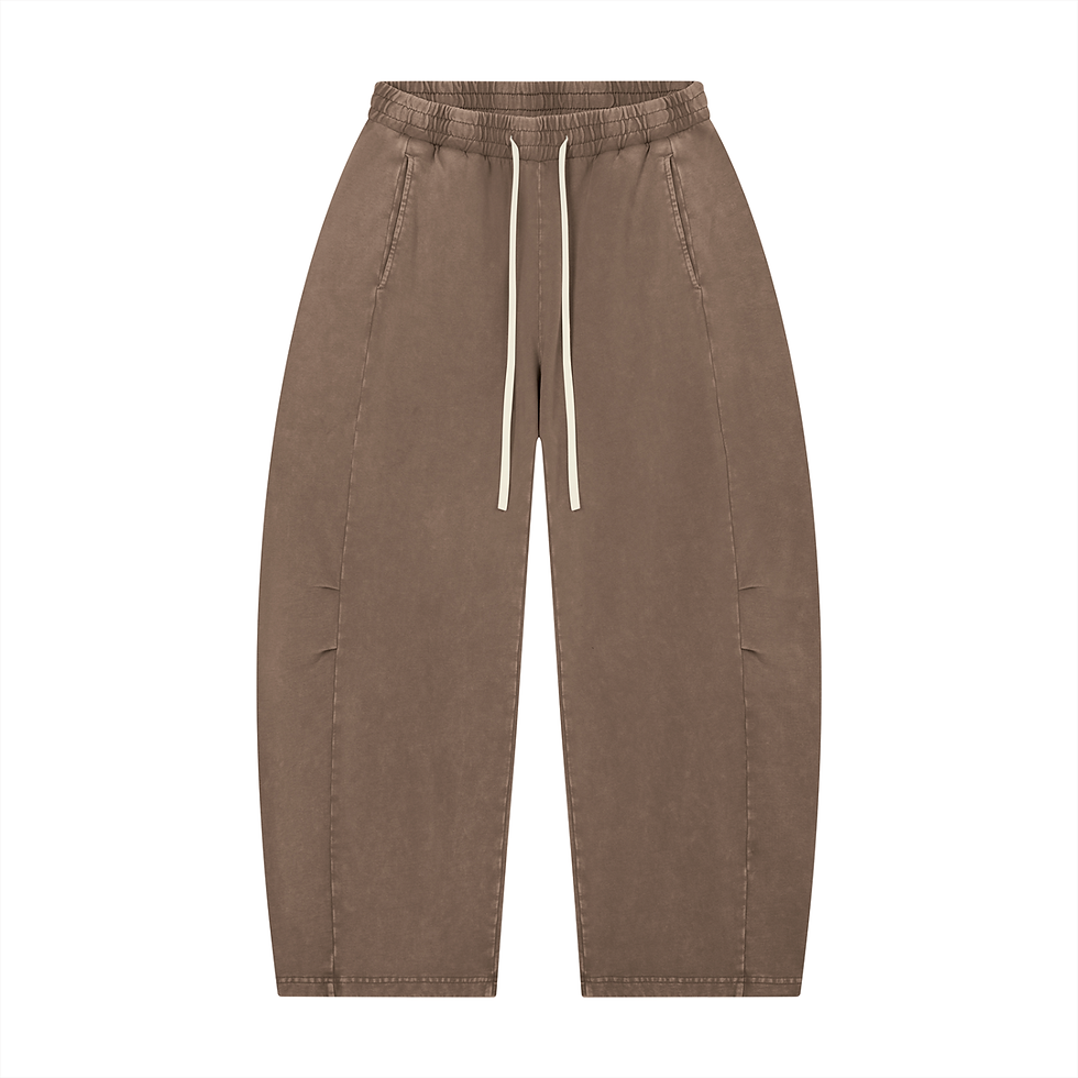 Thumbnail: Unisex Mineral Wash Barrel Leg Pants