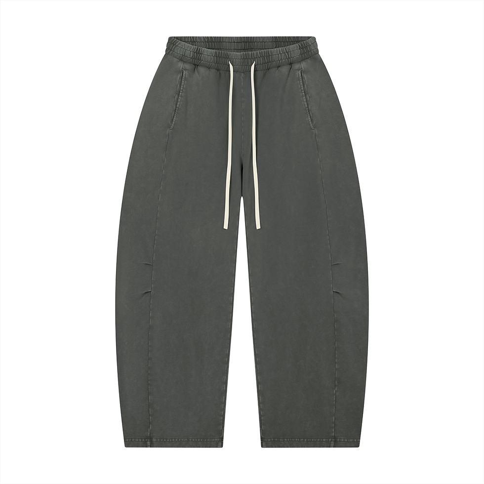 Thumbnail: Unisex Mineral Wash Barrel Leg Pants