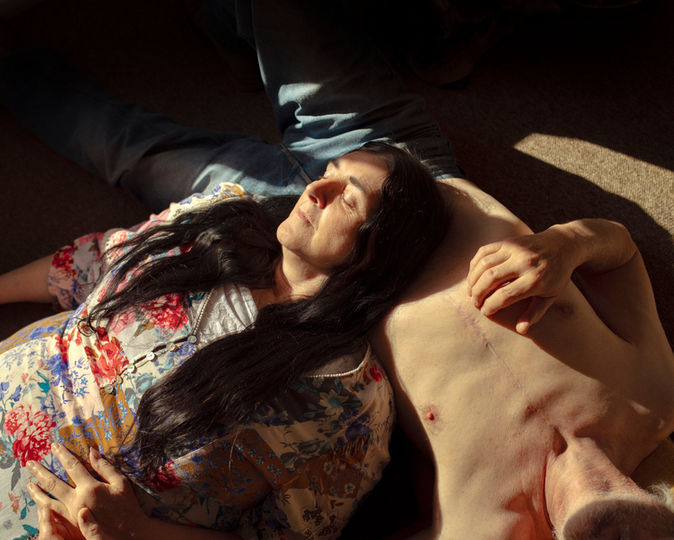 Portait of mother resting on father (John Boaz)