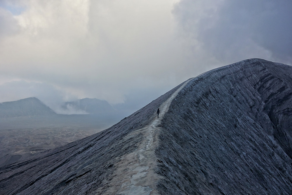 A photo from the crater Mount Bromo in Indonesia.
