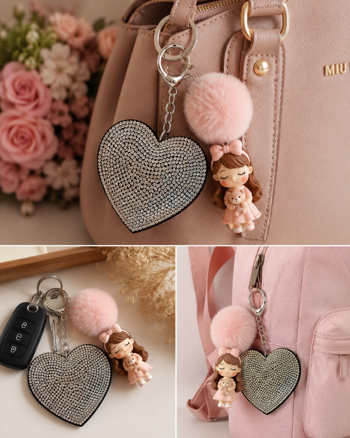 Rhinestone keychain  50019