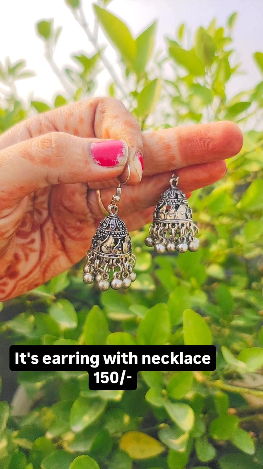 Thumbnail: Face Chakra Leaf Necklace & Earrings 90034
