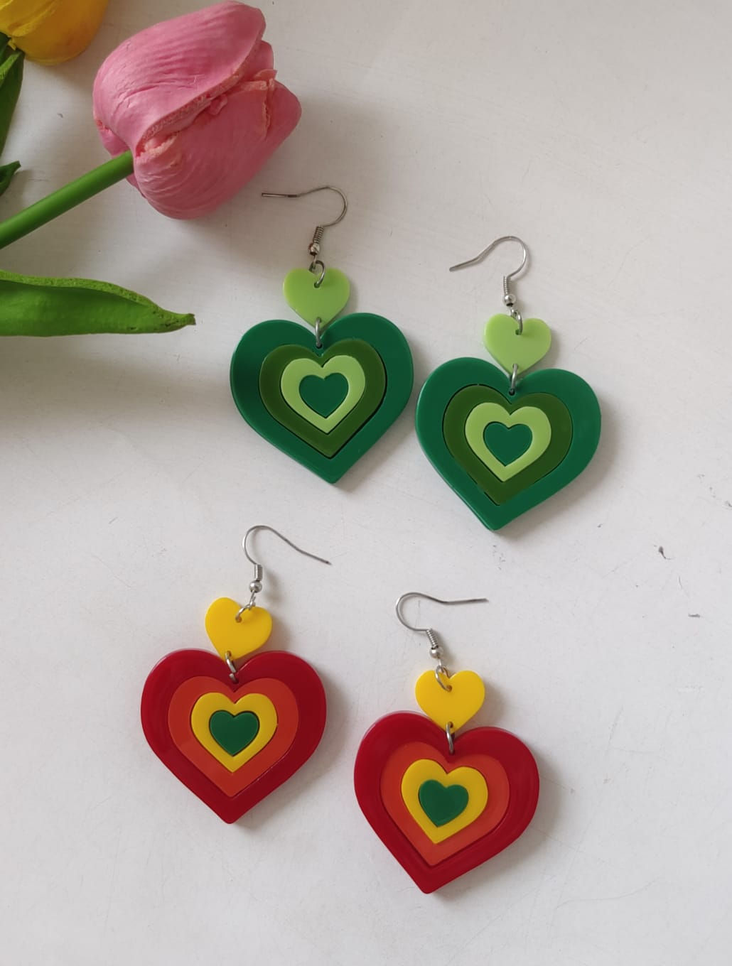 Multiclours Heart Earring
