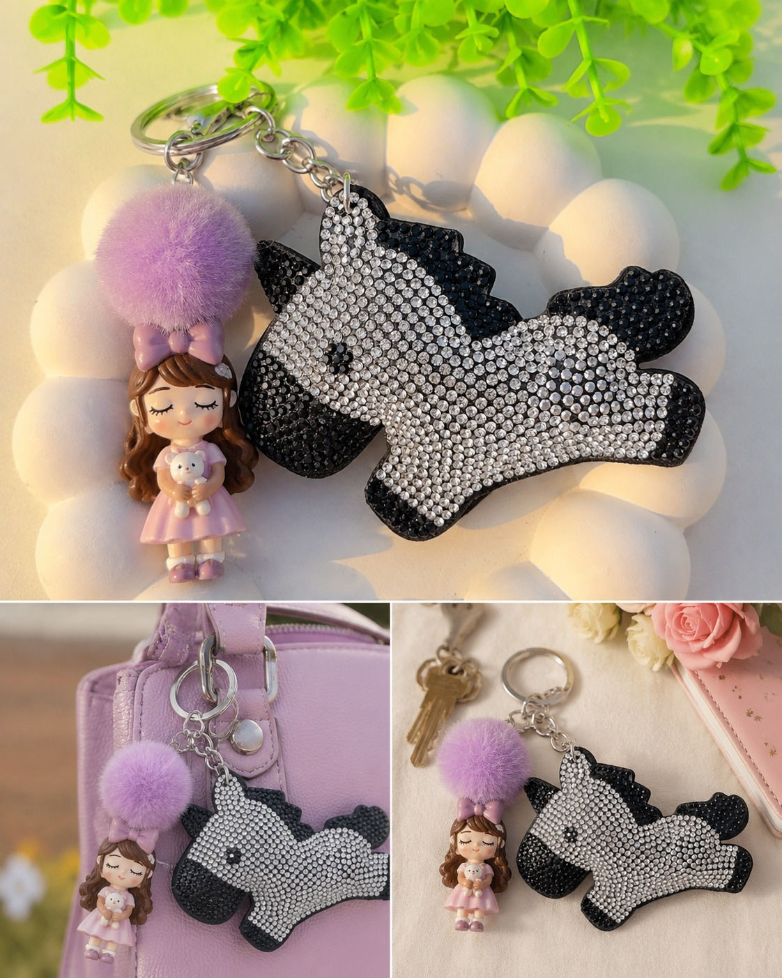 Rhinestone keychain 5004