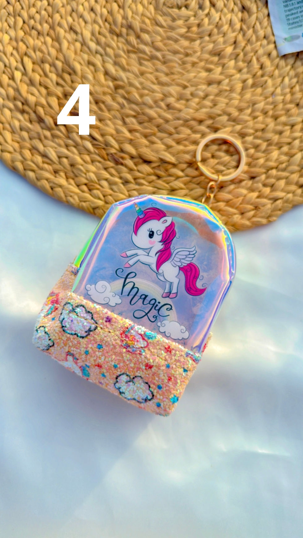 Thumbnail: Glitter holographic unicorn coin pouch 