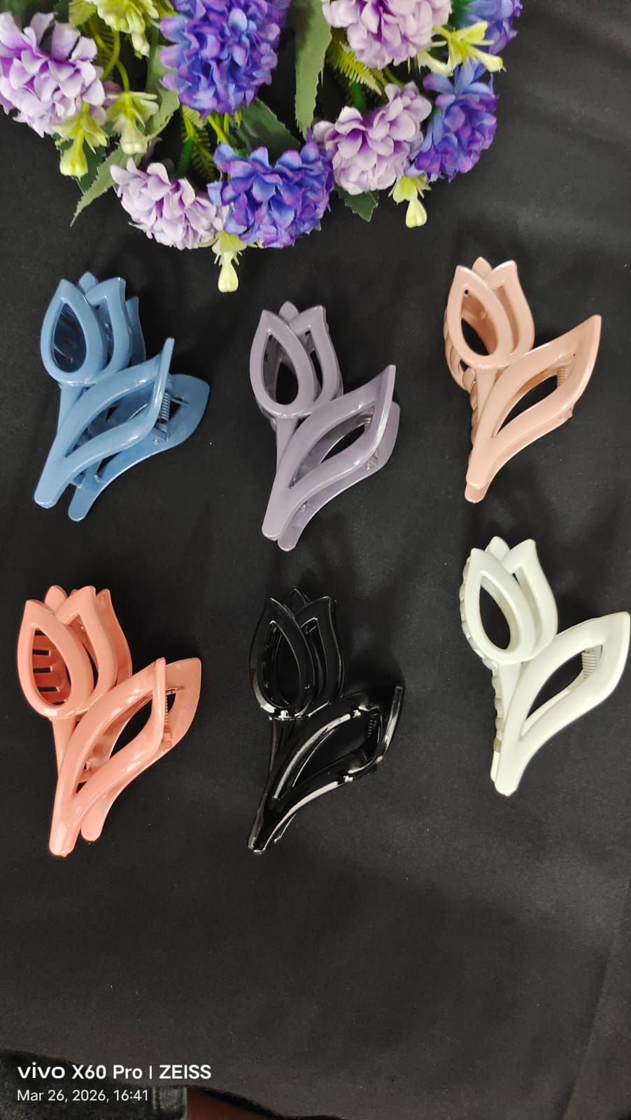 Rose Acrylic Medium Hair Claw