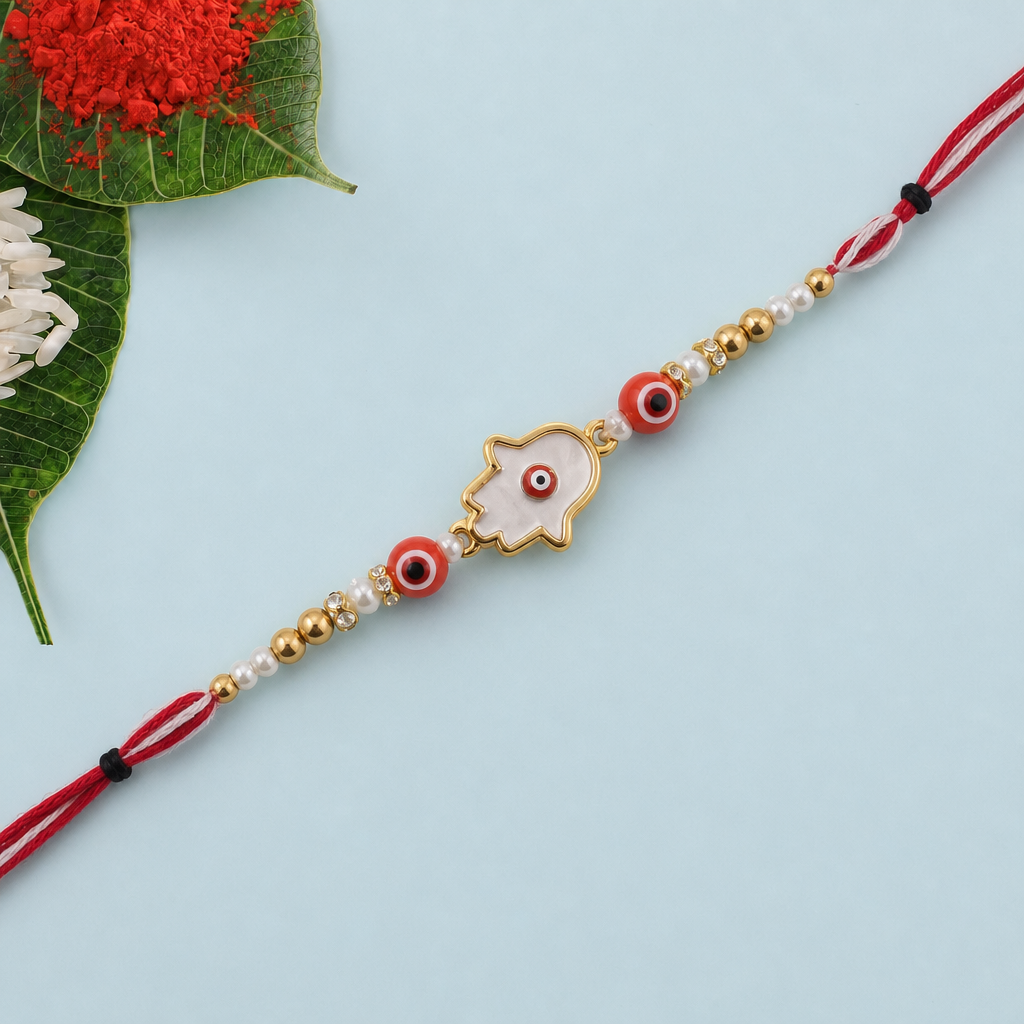 Red Evil eye hand Rakhi