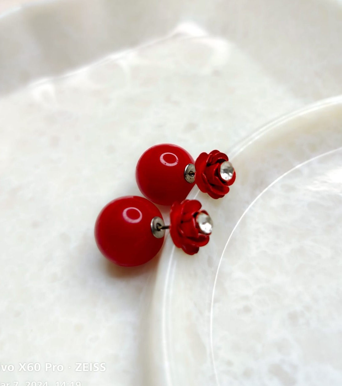 Red gulabo studs - 267
