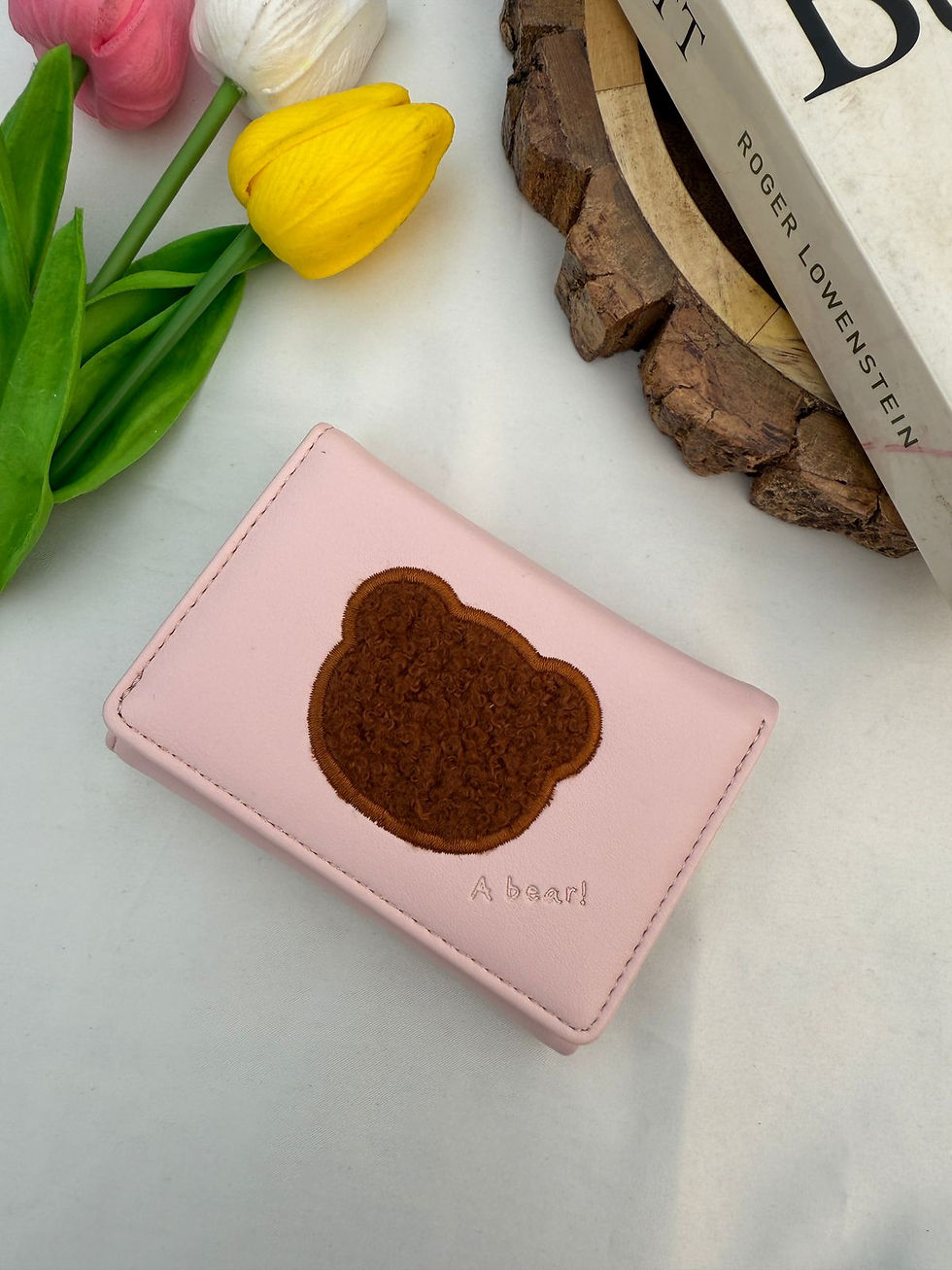 Thumbnail: Teddy face furr tri fold wallet