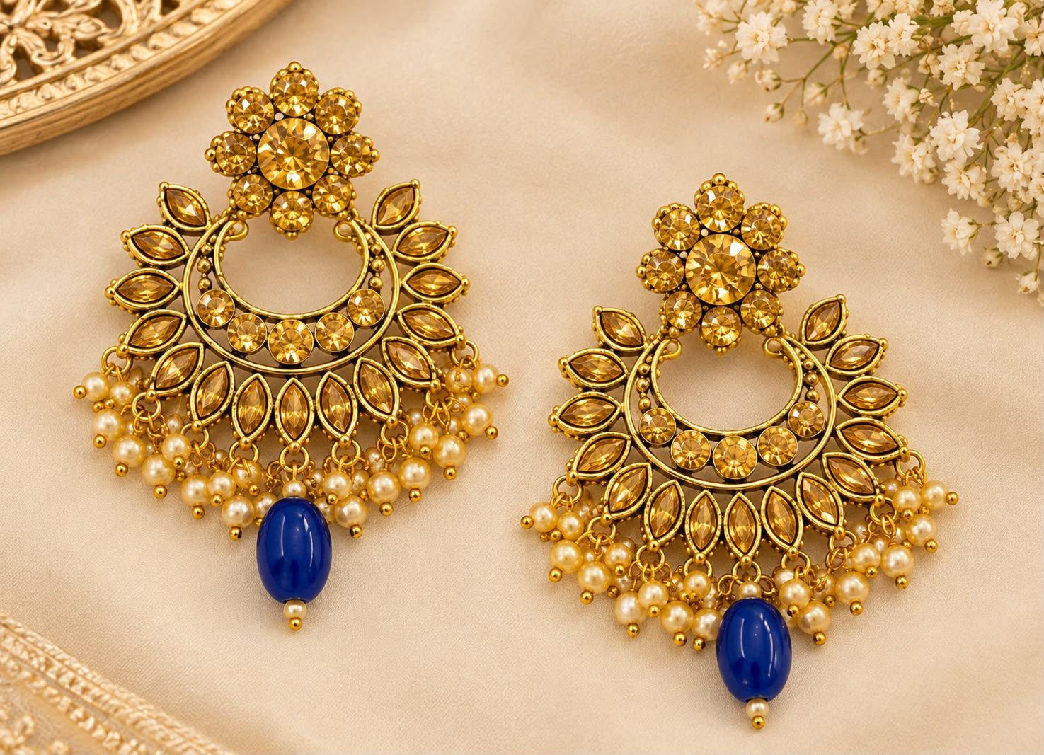 Golden Ethnic Earring
