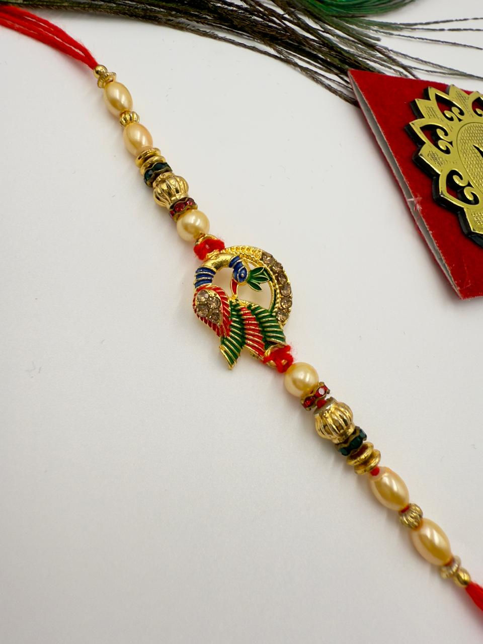 Multi Peacock Rakhi