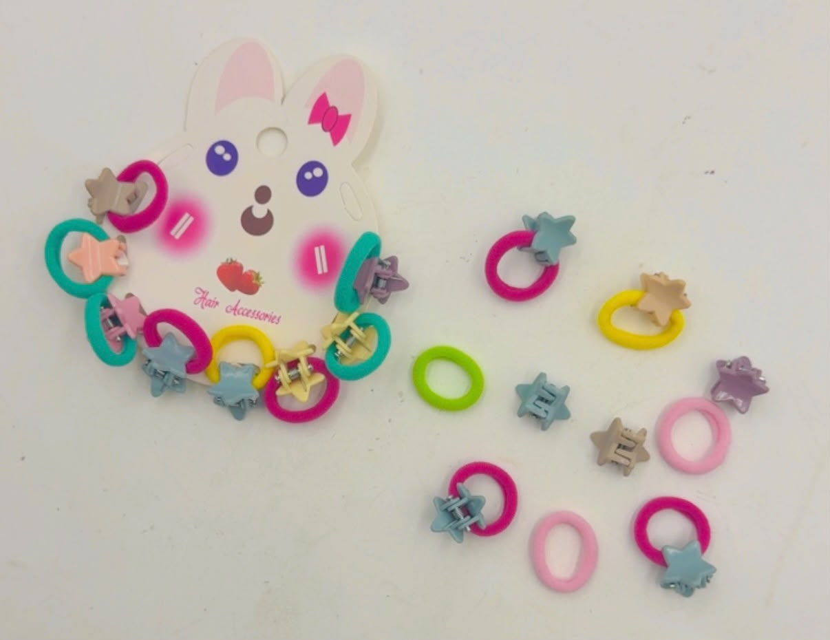 kids mini hair rubber band &clow(pack of 12)
