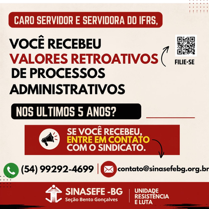 📢 ATENÇÃO, SERVIDORES E SERVIDORAS DO IFRS!