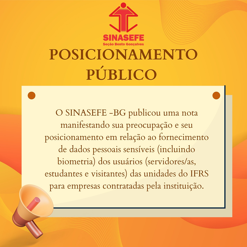 ⚠️ Nota do SINASEFE sobre proteção de dados no IFRS