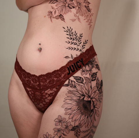 black and grey realism fine line floral tattoo philadelphia tattoo artist
