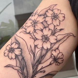 philly tattoo / illustrative black work tattoo / floral tattoo