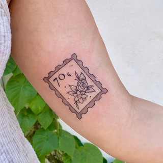philly tattoo / illustrative blackwork tattoo / stamp tattoo