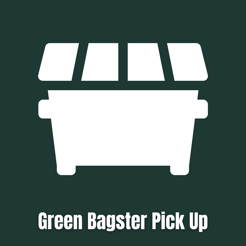 Bagster bag pickup — green bag drop-off and haul-away