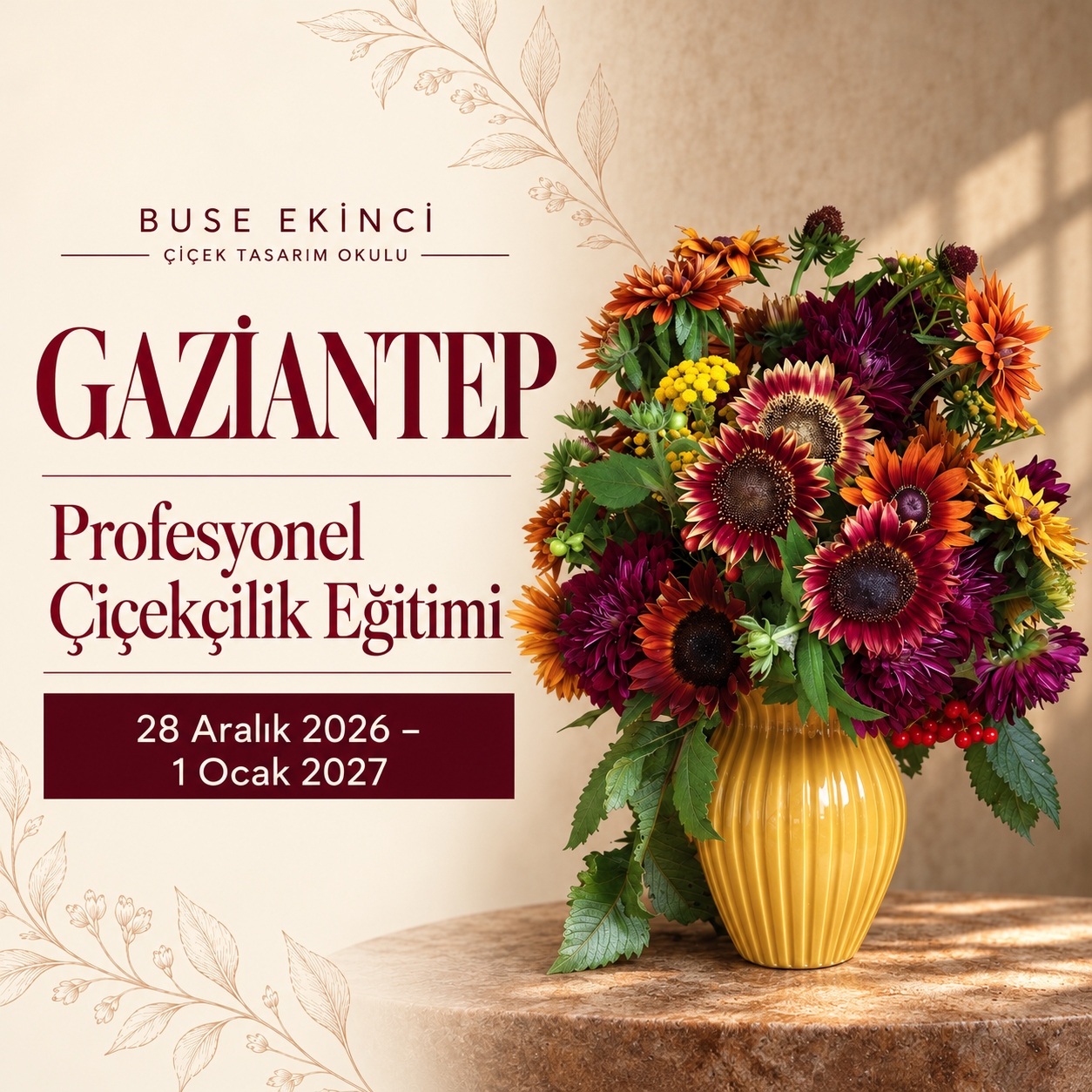 Gaziantep Profesyonel Çiçekçilik Eğitimi